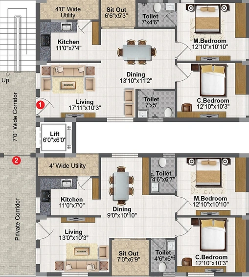 Floor Plan of Rami Laxmi Ram Rudra in Attapur, Hyderabad - Image 223503