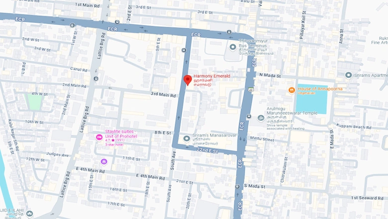 Location of Harmony Emerald in Thiruvanmiyur, Chennai - Image 223592