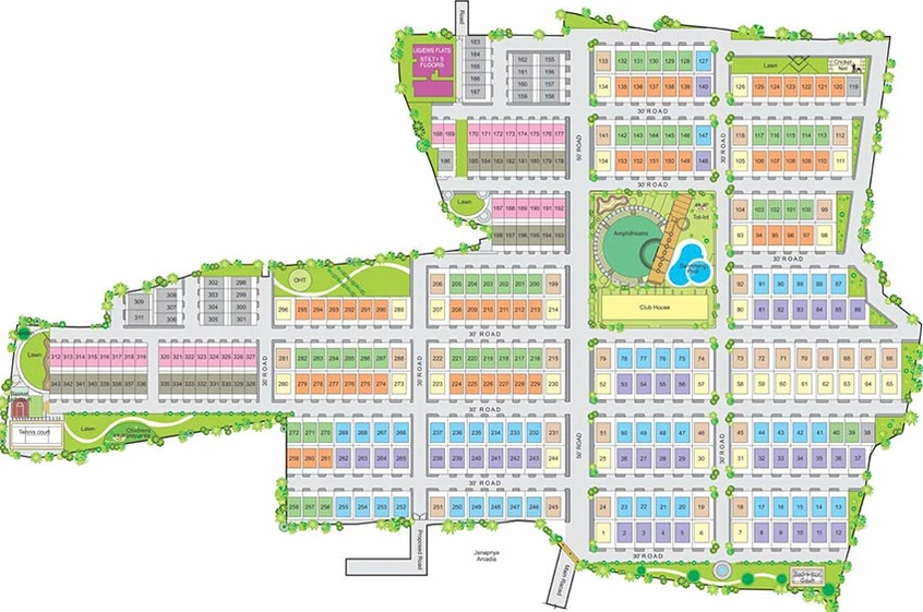 Master Plan of Modi Villa Orchids in Kowkoor, Hyderabad - Image 223645