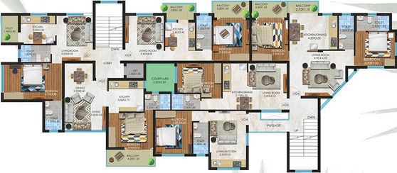 Floor Plan of Oceanpride Nisarg in Porvorim, Goa - Image 223679