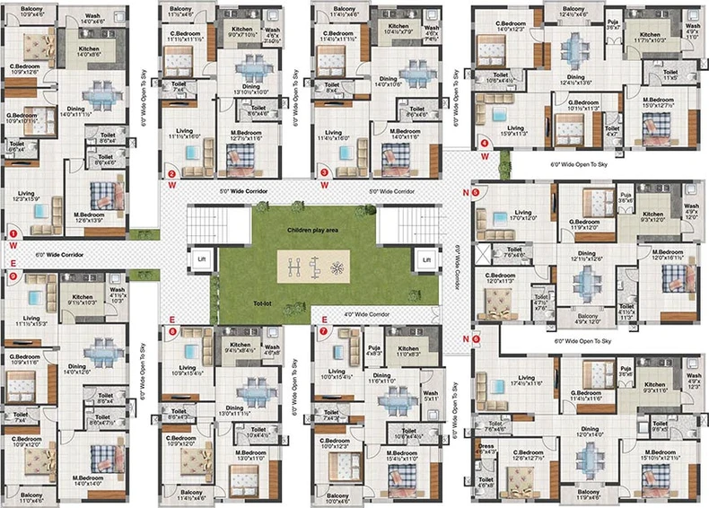 Floor Plan of RSRPPL Sai Spectra in Sanath Nagar, Hyderabad - Image 223739