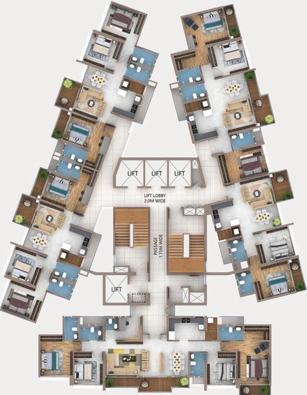 Floor Plan of Amanora Elevate Tower in Hadapsar, Pune - Image 119075
