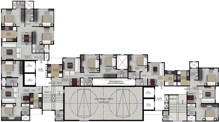 Floor Plan of Lalani Grandeur in Goregaon East, Mumbai - Image 223931