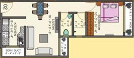 1 BHK Flat in Lalani Residency in Thane West, Thane - Image 833395