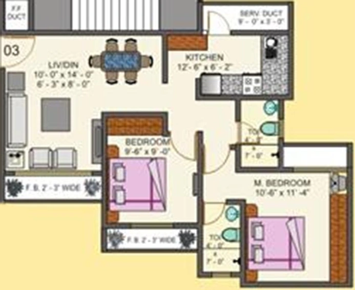 2 BHK Flat in Lalani Residency in Thane West, Thane - Image 833397
