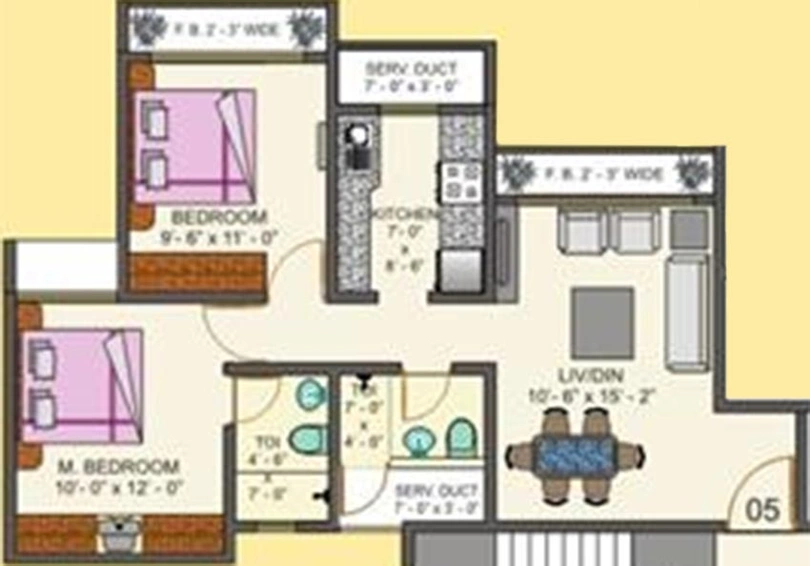 2 BHK Flat in Lalani Residency in Thane West, Thane - Image 833396