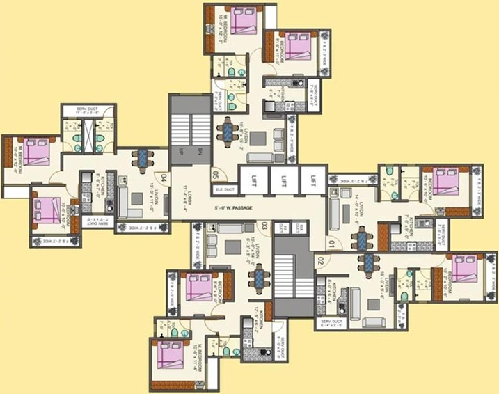 Floor Plan of Lalani Residency in Thane West, Thane - Image 223946
