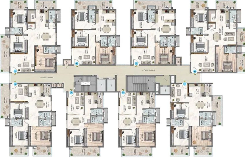 Floor Plan of Ranjay Hill Side in Chandanagar, Hyderabad - Image 223985