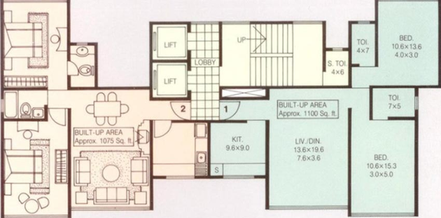 Floor Plan of Megaj Panchtantra 1 in Andheri West, Mumbai - Image 223990