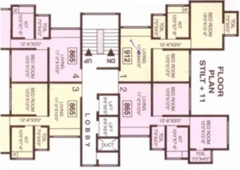 Floor Plan of Megaj Shiv Bhagtani Manor 3B in Powai, Mumbai - Image 224016