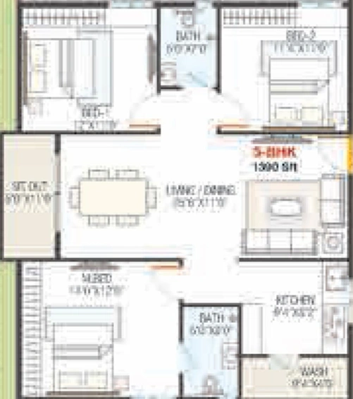 3 BHK Flat in Rishee Richmond in Isnapur, Hyderabad - Image 833419
