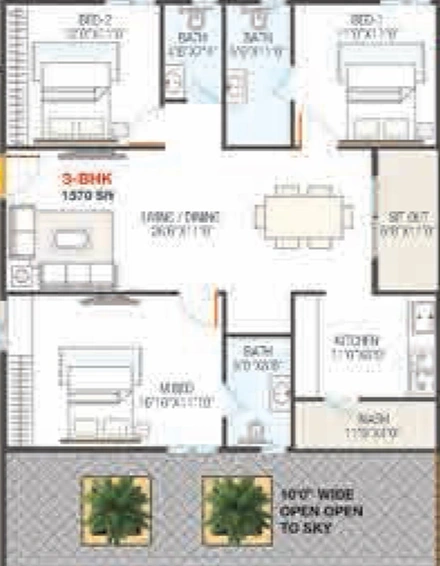 3 BHK Flat in Rishee Richmond in Isnapur, Hyderabad - Image 833420