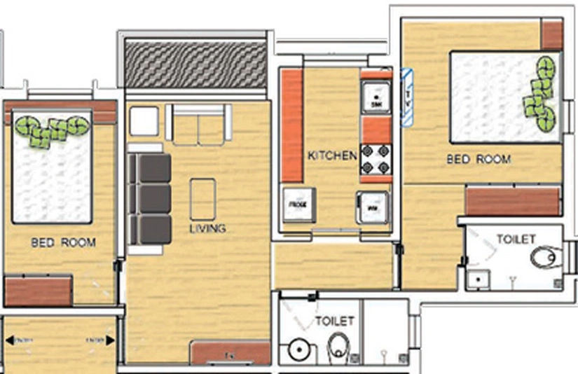 2 BHK Flat in Vidhata Lara Apartments in Umroli West, Palghar - Image 833416