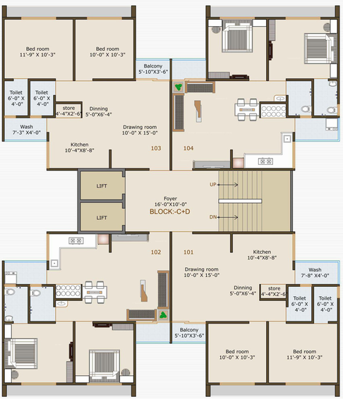 Floor Plan of Vrunda Victoria Heaven in Nava Naroda, Ahmedabad - Image 126706
