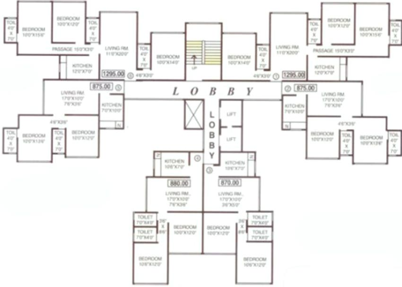Floor Plan of Megaj Shiv Bhagtani Manor 10 in Powai, Mumbai - Image 224026