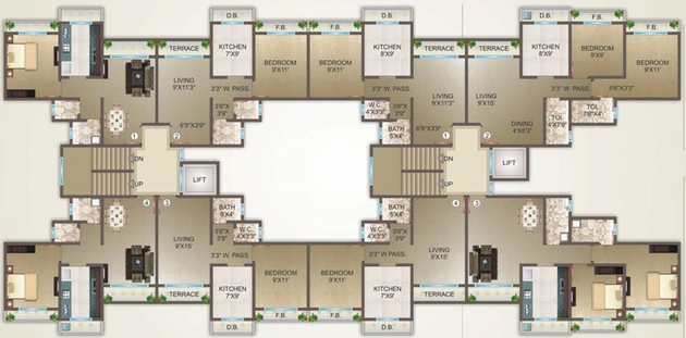 Floor Plan of Ornate Classic in Vasai East, Palghar - Image 224047
