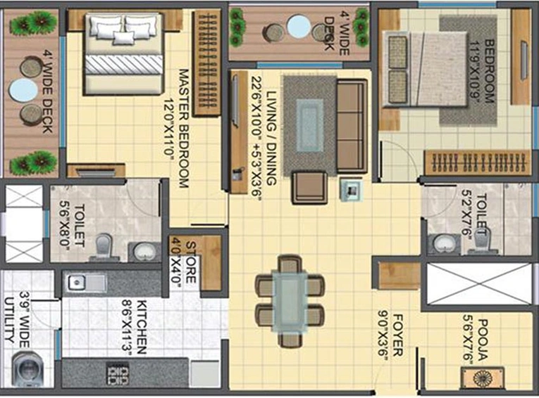2 BHK Flat in Lodha Casa Paradiso in Sanath Nagar, Hyderabad - Image 833440