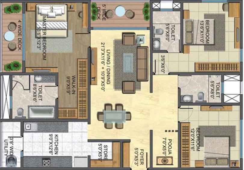 3 BHK Flat in Lodha Casa Paradiso in Sanath Nagar, Hyderabad - Image 833443