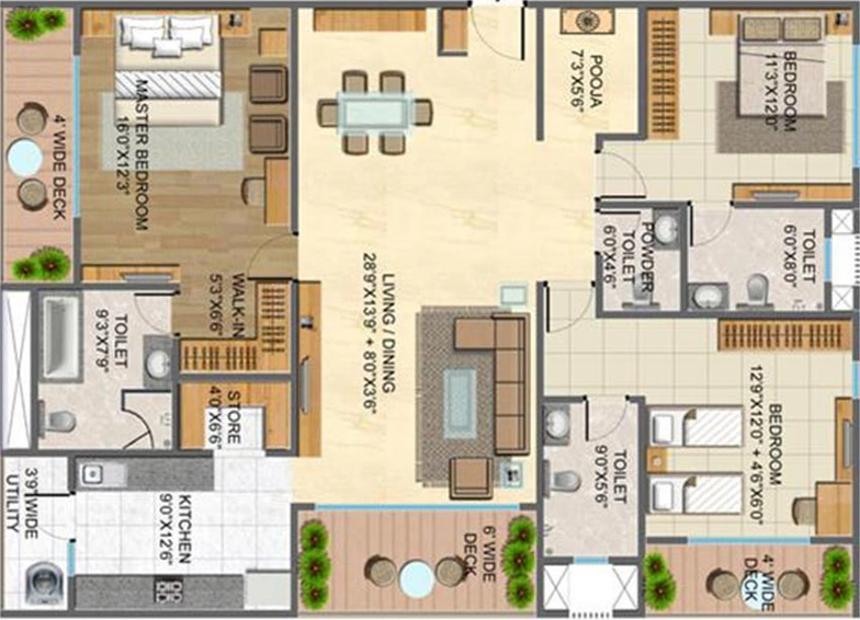 3 BHK Flat in Lodha Casa Paradiso in Sanath Nagar, Hyderabad - Image 833444