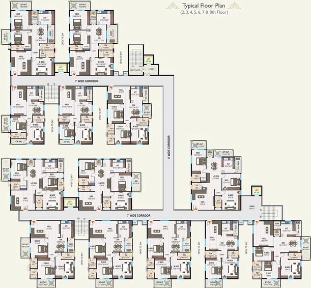 Floor Plan of Kalyans Skyway 9 in Manchirevula, Hyderabad - Image 224098