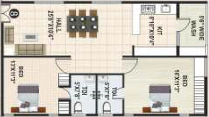 2 BHK Flat in Himagiri Pottapus Hima Sai Srinidhim in Attapur, Hyderabad - Image 833457