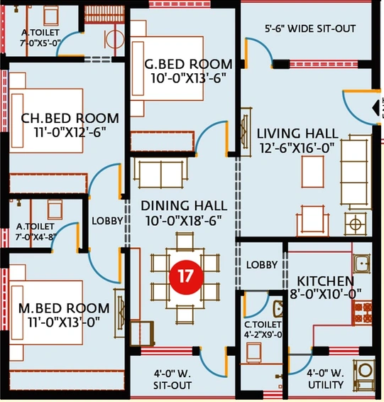 3 BHK Flat in Anuradha Siri Jewel in Chandanagar, Hyderabad - Image 833475
