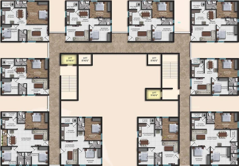 Floor Plan of Amanteja Neeladri Basil in Mokila, Hyderabad - Image 224176