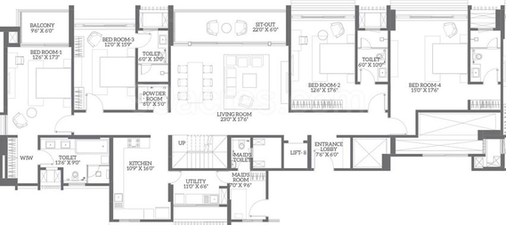 4 BHK Flat in ABIL Castel Royale Excellente in Bhosale Nagar, Pune - Image 767476