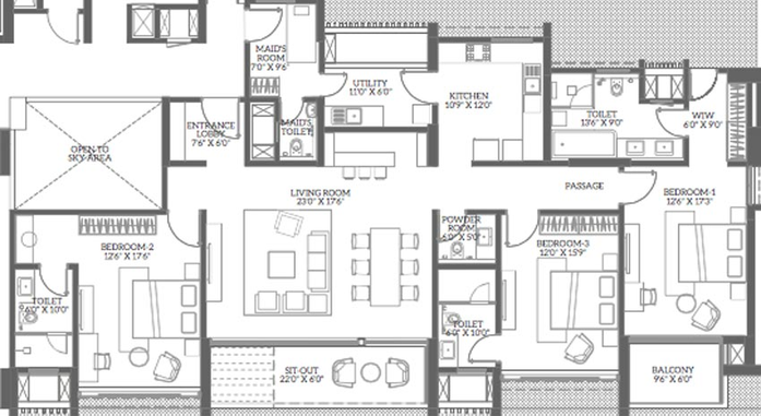 3 BHK Flat in ABIL Castel Royale Excellente in Bhosale Nagar, Pune - Image 767475