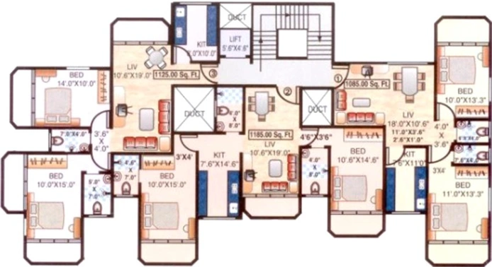 Floor Plan of Megaj Shiv Kesar in Vile Parle West, Mumbai - Image 224251