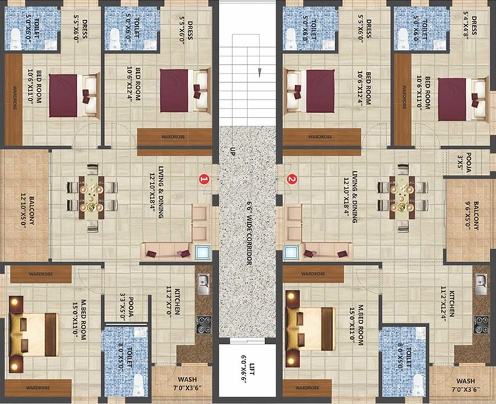 Floor Plan of Sri Sai Balajis Mayura Gardens in Bhanur, Hyderabad - Image 224250