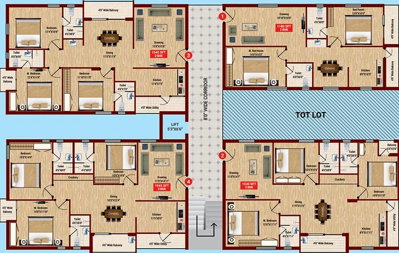 Floor Plan of SRRR Bitras Green in Manchirevula, Hyderabad - Image 224271