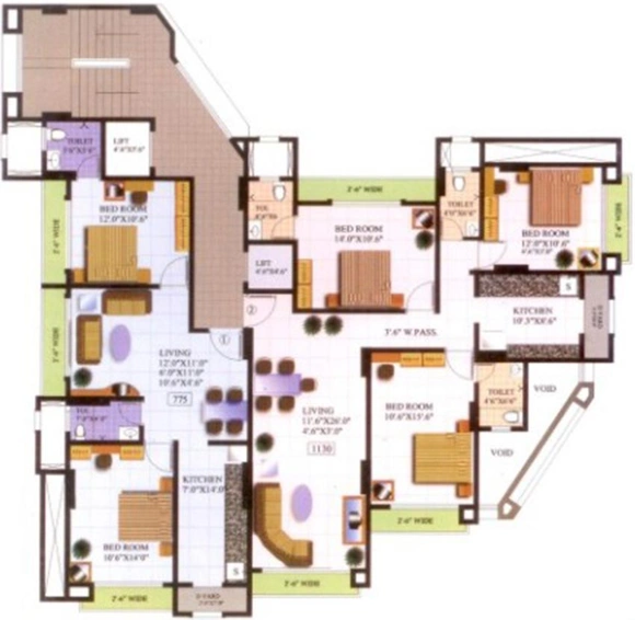 Floor Plan of Megaj Shiv Prisha in Juhu, Mumbai - Image 224311