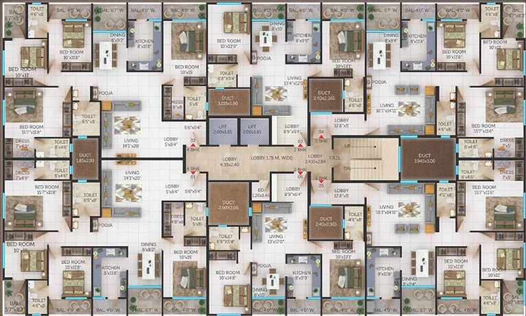 Floor Plan of Mahendra Mavic in Hingna Road, Nagpur - Image 224352