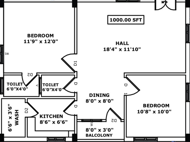 2 BHK Flat in Parkwood Signature in Miyapur, Hyderabad - Image 833551