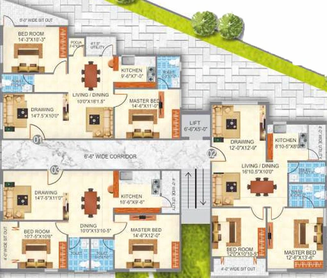 Floor Plan of RSRPPL Suraksha in Miyapur, Hyderabad - Image 224391