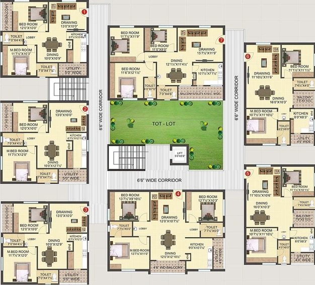 Floor Plan of Saudhaa Lotus Avenues in Miyapur, Hyderabad - Image 224397