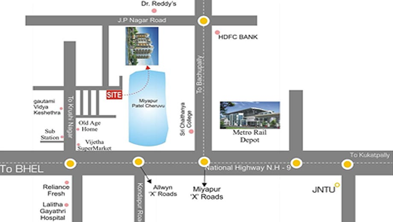 Location of Saudhaa Lotus Avenues in Miyapur, Hyderabad - Image 224395