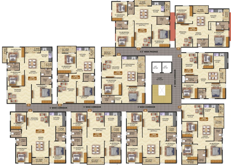Floor Plan of Neni Sathvik Signature in Mahadevapura, Bangalore - Image 224403