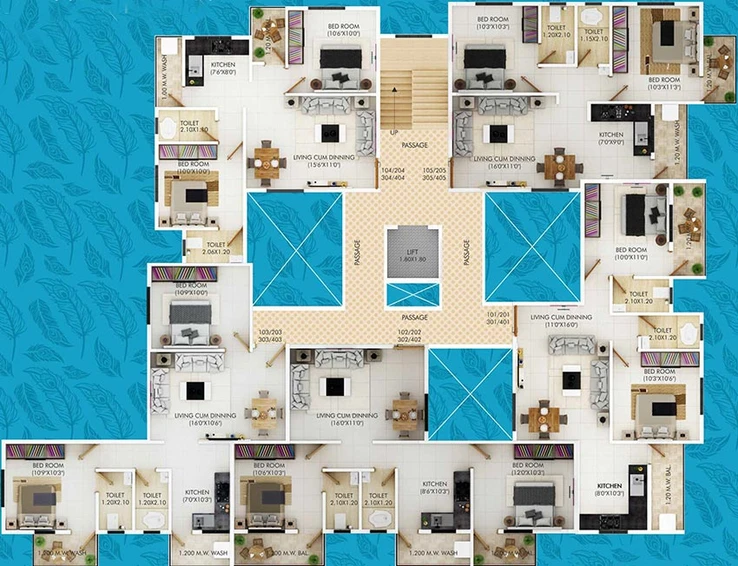 Floor Plan of Mehar Neel Mani 7 in Rajashree Nagar, Nagpur - Image 224440