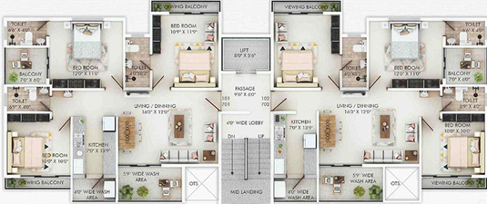 Floor Plan of Mehar Neelmani 9 in Beltarodi, Nagpur - Image 224446