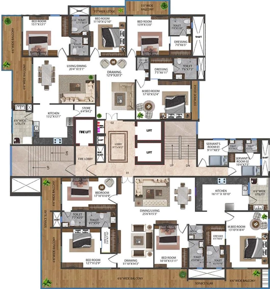 Floor Plan of R Sandesh The Sky in Ramdas Peth, Nagpur - Image 224462