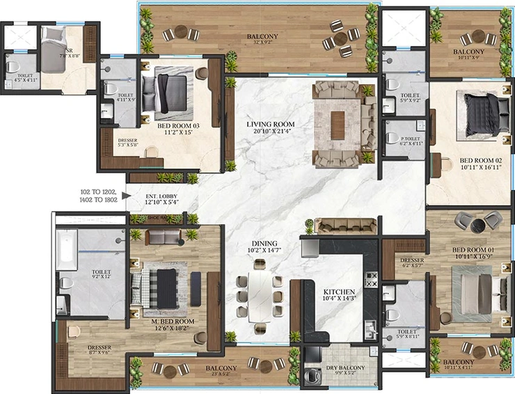 4.5 BHK Flat in R Sandesh The View in Ramdas Peth, Nagpur - Image 833579