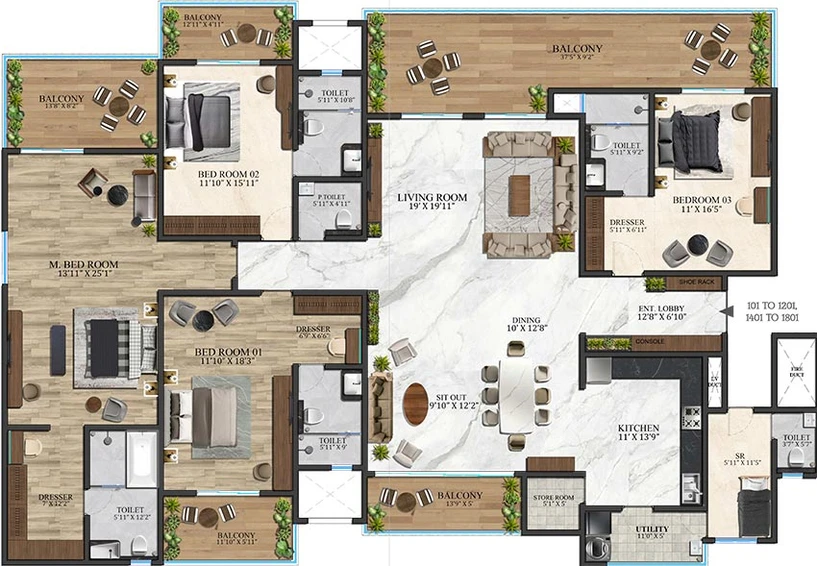 4.5 BHK Flat in R Sandesh The View in Ramdas Peth, Nagpur - Image 833580