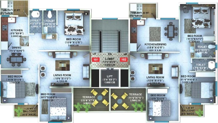 Floor Plan of Shree Laxmi Apartment in Manish Nagar, Nagpur - Image 224487