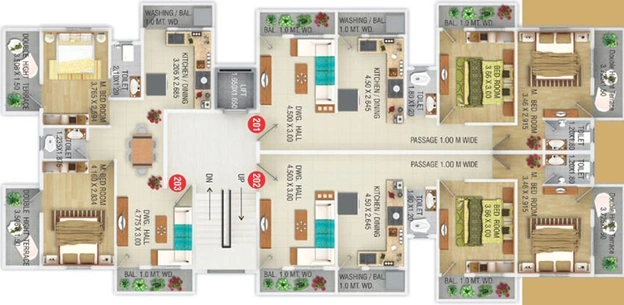 Floor Plan of Shree Narayana Classic in Azamshah Layout, Nagpur - Image 224508