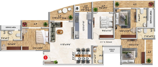 4 BHK Flat in Imperial Anantha in Vasai West, Palghar - Image 833616