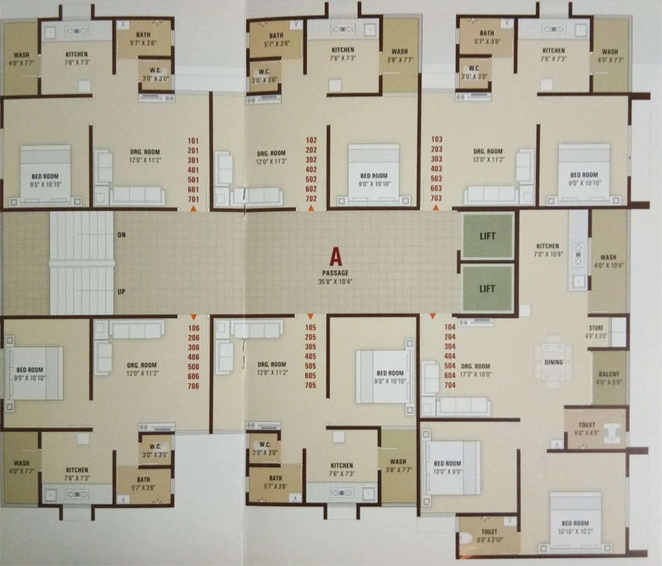 Floor Plan of Shree Pratishtha Heights in Nava Naroda, Ahmedabad - Image 126727