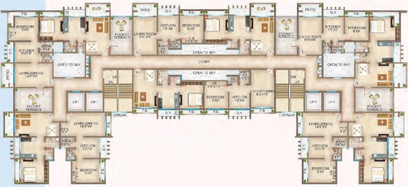 Floor Plan of Ornate Galaxy in Naigaon East, Palghar - Image 224643