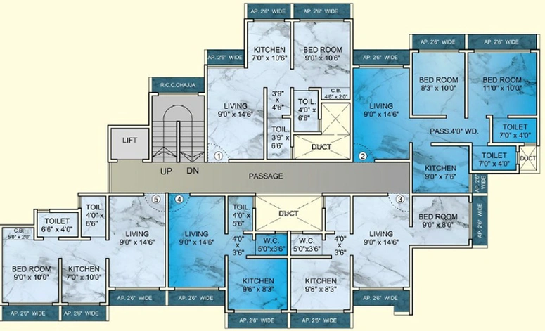 Floor Plan of Shantee Skyblue Residency in Vasai East, Palghar - Image 224671